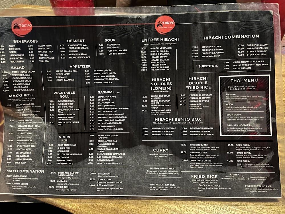 Tokyo Thai Sushi Hibachi Menu image 1